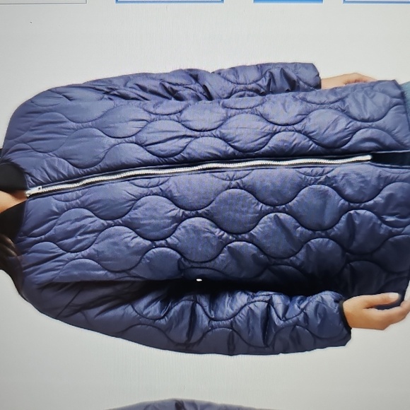 NWT Steve Madden Quilted Military Liner Jacket Zipper Medium Marine (Navy) - Picture 6 of 16